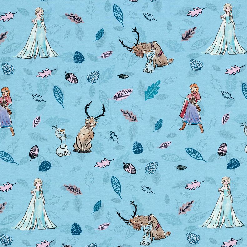 Baumwolljersey Eiskönigin im Wald | Disney – hellblau, image number 1