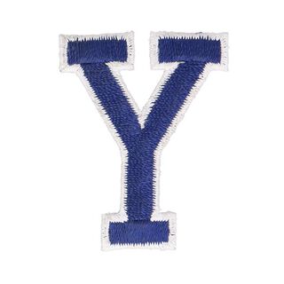 Applikation Buchstabe Y [ Höhe: 4,6 cm ] – marineblau, 