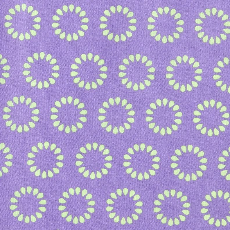 Beschichtete Baumwolle bunte Kreise – lavendel/maigrün, image number 1
