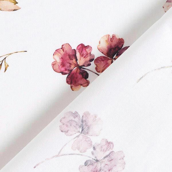 Baumwollpopeline Wiesenblumen Digitaldruck – weiss