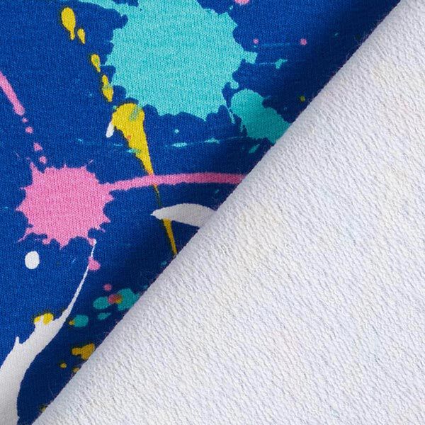French Terry Sommersweat French Terry bunte Farbklekse – königsblau