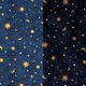 Dekostoff Glow in the Dark Nachthimmel – gold/marineblau,  thumbnail number 1