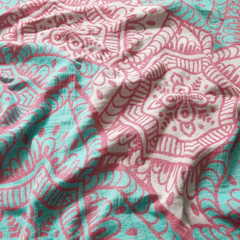 Beachwear Hamamtuch Jacquard-Ornamente – pfefferminz/purpur, image number 2