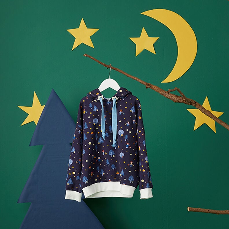 Stoffpaket French Terry Laternenlauf | PETIT CITRON &ndash; marineblau/natur,  image number 7