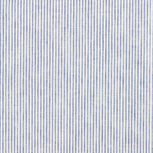 Leinen-Baumwoll-Mix Streifen schmal – jeansblau/wollweiss, image number 1