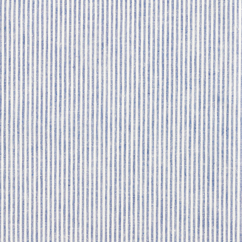 Leinen-Baumwoll-Mix Streifen schmal – jeansblau/wollweiss,  image number 1