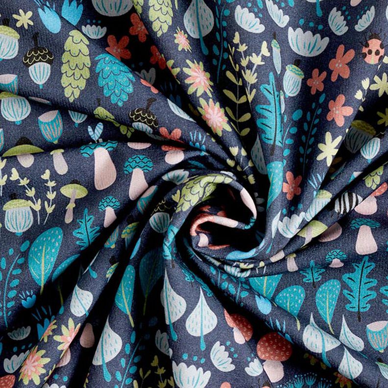 Sweatshirt angeraut Waldpflanzen Digitaldruck – marineblau,  image number 4