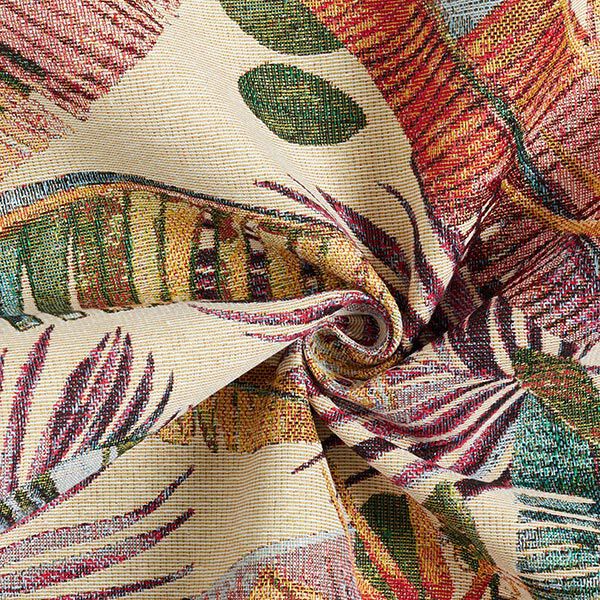 Dekostoff Gobelin Palmwedel – hellbeige/oliv