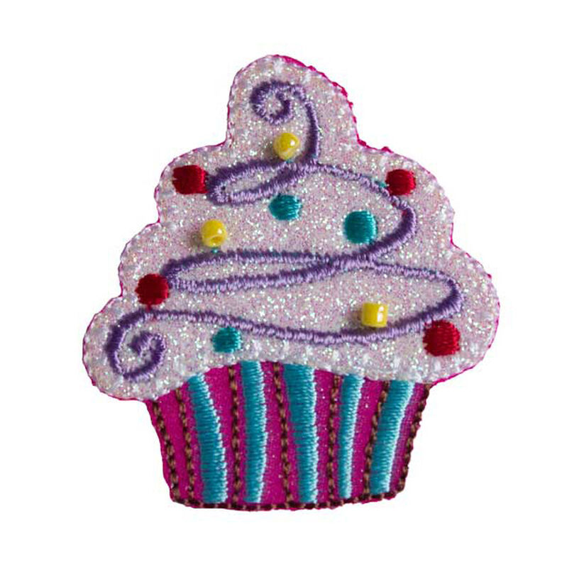 Applikation Cupcake [ 5 x 4,5 cm ] – pink/rosa,  image number 1