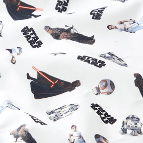 Cretonne Lizenzstoff Figuren | Star Wars – weiss, 