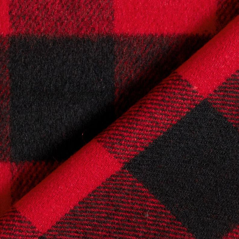 Mantelstoff Schottenkaro – rot/schwarz,  image number 4