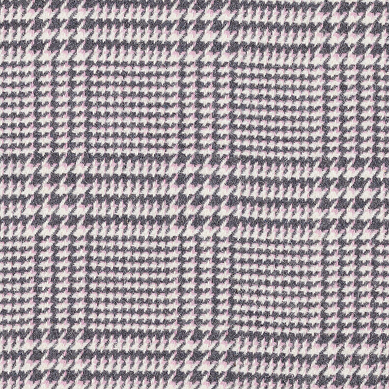 Mantelstoff Glencheck – anthrazit/rosa,  image number 1
