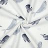 Waffelpiqué Wale Digitaldruck | Poppy Fabrics – elfenbein/blaugrau,  thumbnail number 3