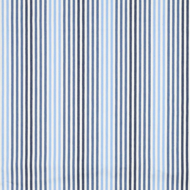 Denim Baumwoll-Mix Streifen | Poppy Fabrics – jeansblau/wollweiss,  image number 1