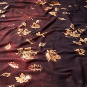 French Terry goldener Herbst | Glitzerpüppi – burgunder/gold, 