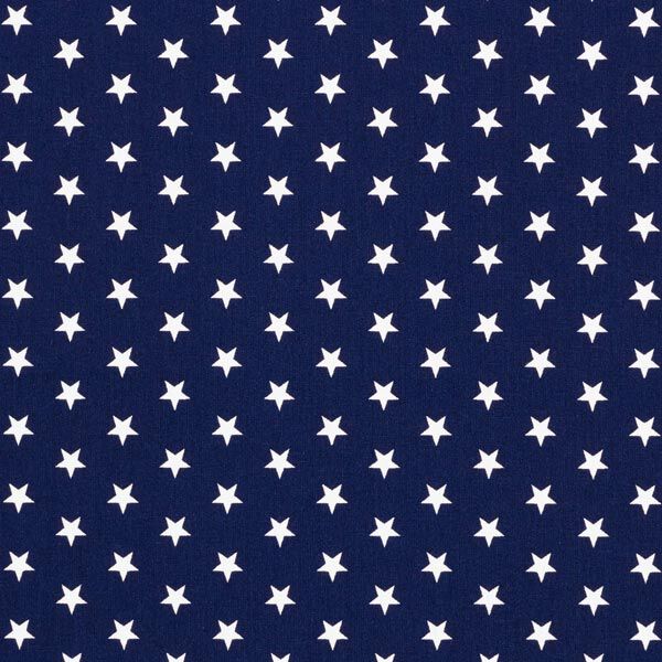 Baumwollpopeline mittellgroße Sterne – marineblau/weiss,  image number 1