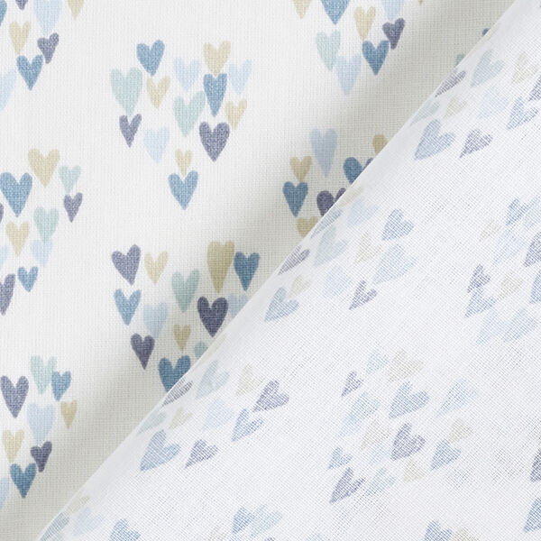 Baumwollpopeline Herzen aus Herzen – weiss/jeansblau, image number 4