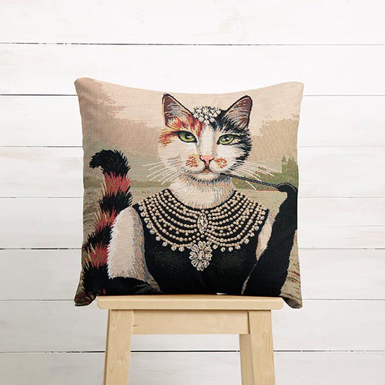 Dekopanel Gobelin elegante Katze – dunkelbeige/schwarz,  image number 6