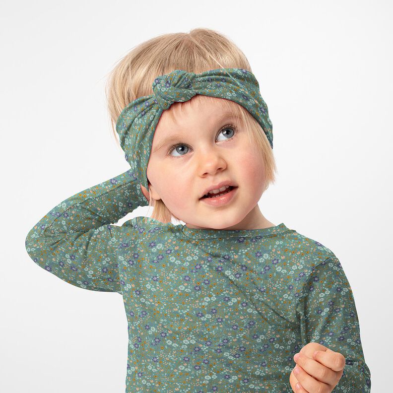 Baumwolljersey Waldblumenwiese Digitaldruck – schilf,  image number 5