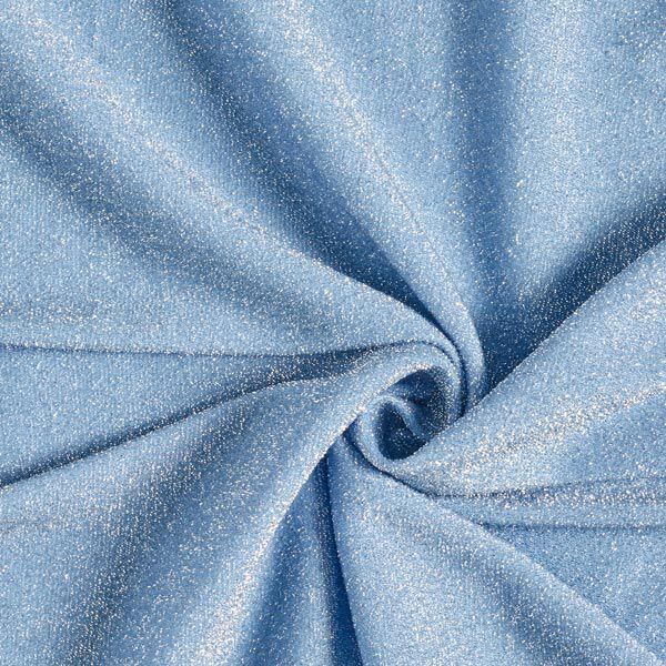 Jersey Stoff Lamettaglitzer Glamour – hellblau | Reststück 50cm