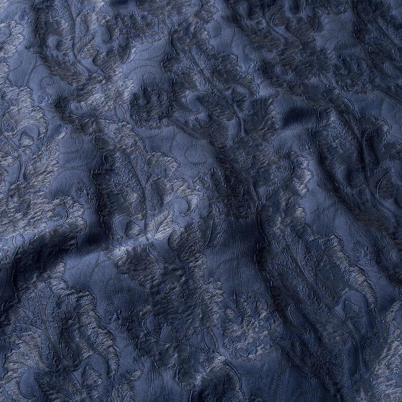 Bekleidungsjacquard Brokat Blumen – marineblau,  image number 2