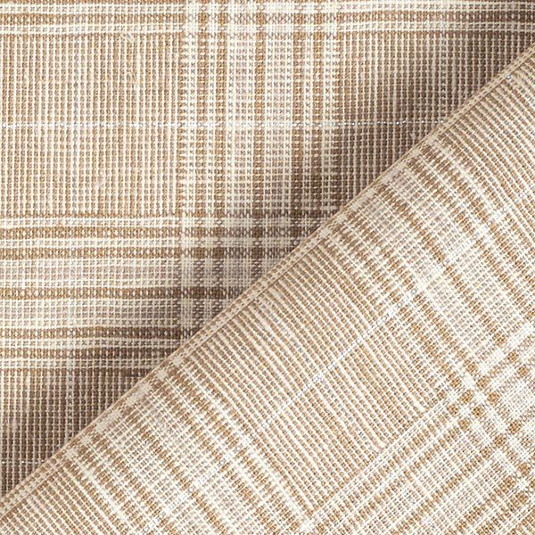 Anzugstoff Karo Metallicgarn – sand/wollweiss | Reststück 100cm