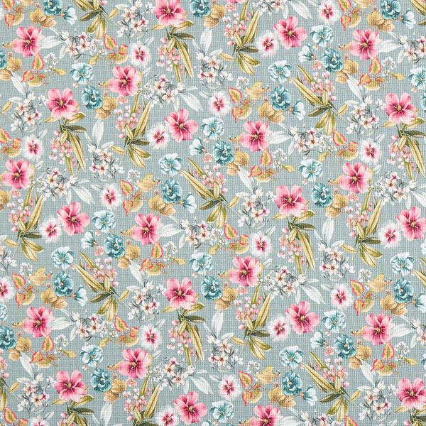 Pique Super Stretch tropische Blumen – schilf