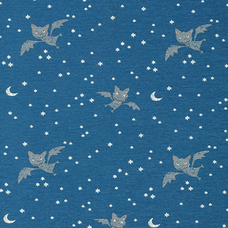 Baumwolljersey freche Fledermaus – jeansblau,  image number 1