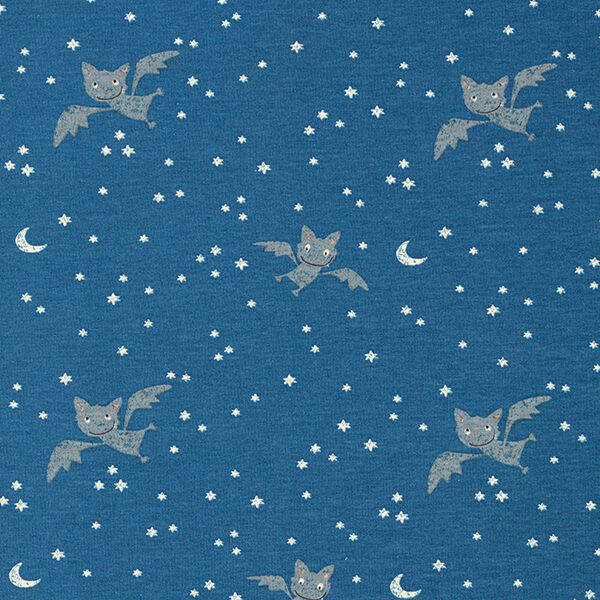Baumwolljersey freche Fledermaus – jeansblau,  image number 1