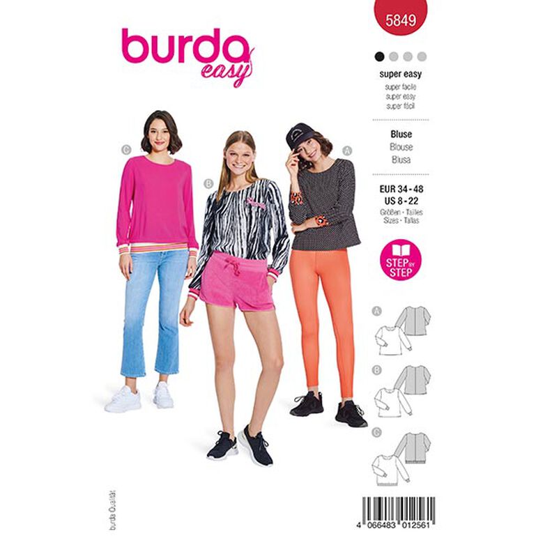 Bluse | Burda 5849 | 34-48, image number 1