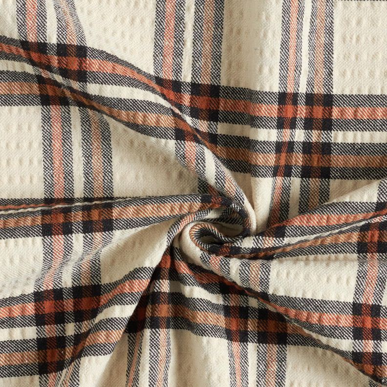 Seersucker Schottenkaro – beige/terracotta,  image number 4
