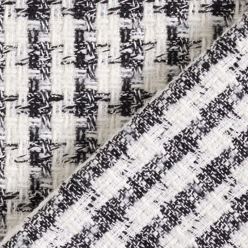 Bouclé Hahnentritt – schwarz/weiss,  image number 4