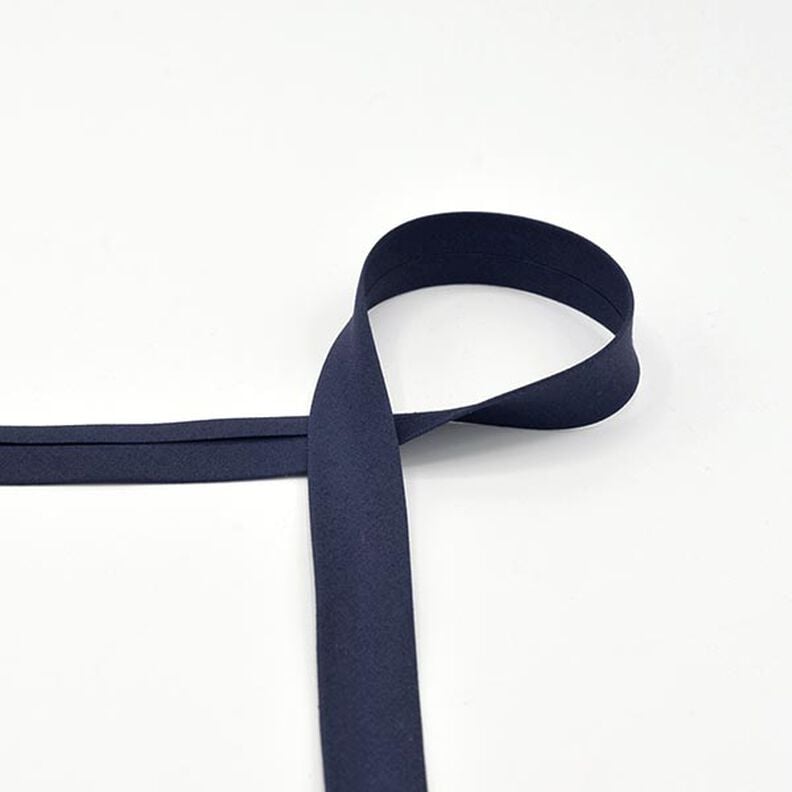 Baumwoll-Schrägband Popeline [20 mm] – nachtblau,  image number 1