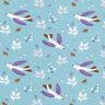 Baumwolljersey Vögelchen – taubenblau,  thumbnail number 1