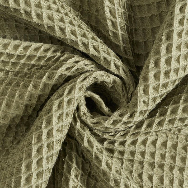 Waffelpiqué große Waben – hellkhaki,  image number 3