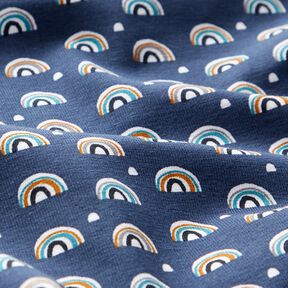 Baumwolljersey kleine Regenbögen – indigo, 