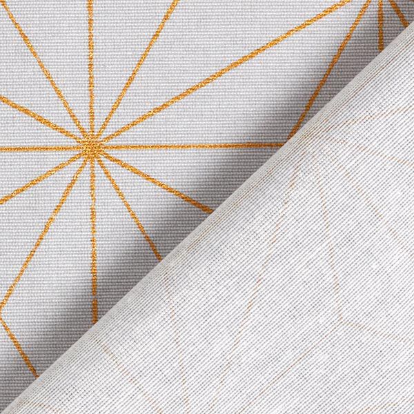 Dekostoff Canvas Artdecosterne – blaugrau/gold | Reststück 50cm