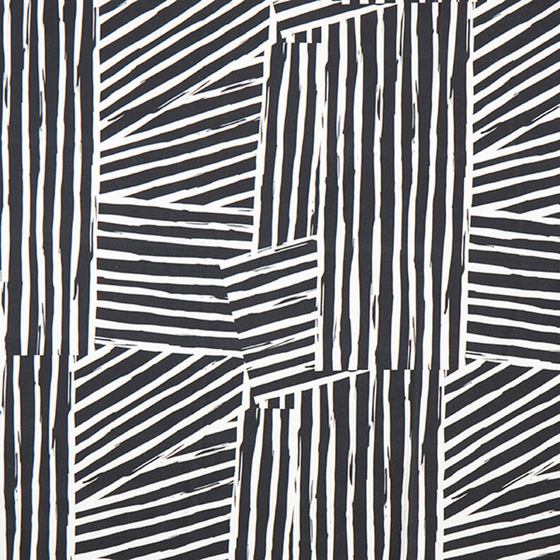 Dekostoff Halbpanama abstrakte Formen – elfenbein/schwarz,  image number 1