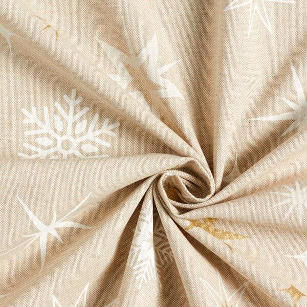 Dekostoff Halbpanama schimmernde Sterne – gold/weiss, image number 4