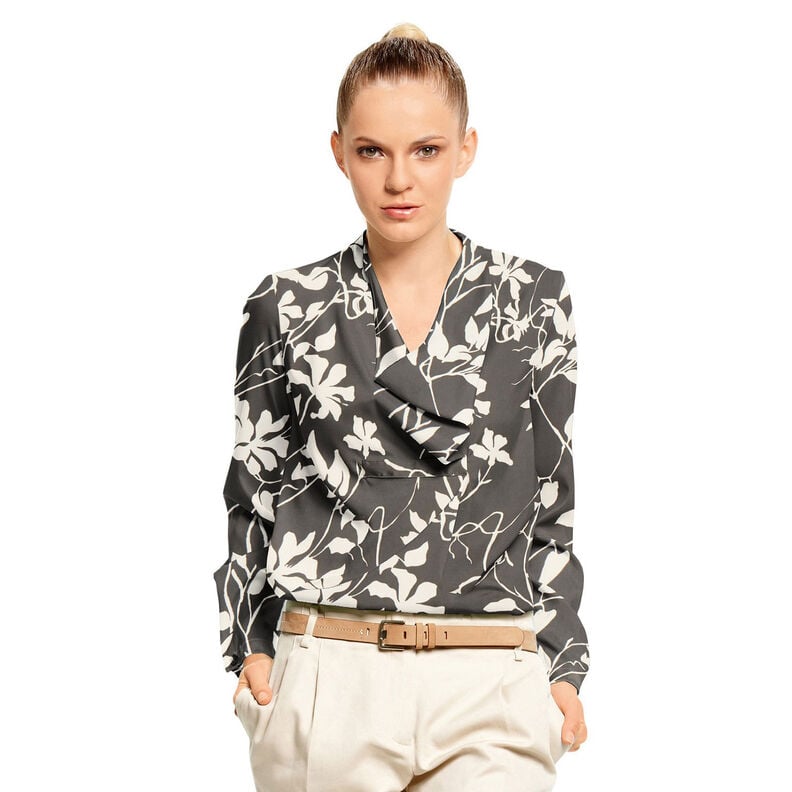 Zarter Satin Blätterranken – schwarz/weiss, image number 6