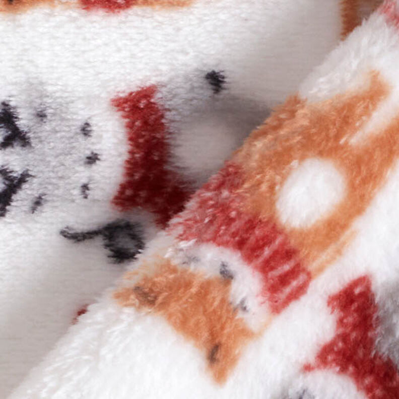Kuschelfleece Wintertiere – weiss/karminrot, image number 5