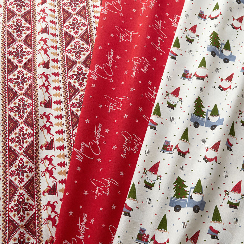 Dekostoff Canvas Weihnachtsgruß – rot/weiss,  image number 5