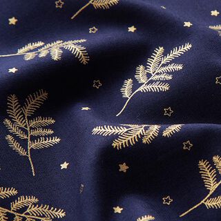 Baumwollstoff Popeline Tannenbäume – marineblau, 