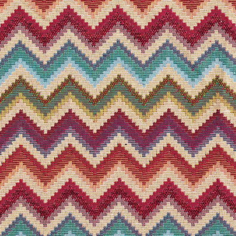 Dekostoff Gobelin Chevron – hellbeige/karminrot, image number 1