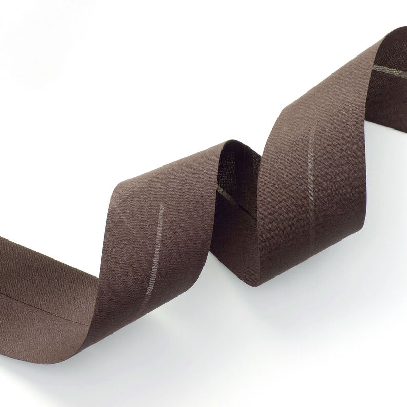 Schrägband Polycotton [50 mm] – dunkelbraun,  image number 1
