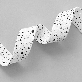 Schrägband Kleckse [ 20 mm ] – weiss/schwarz, 