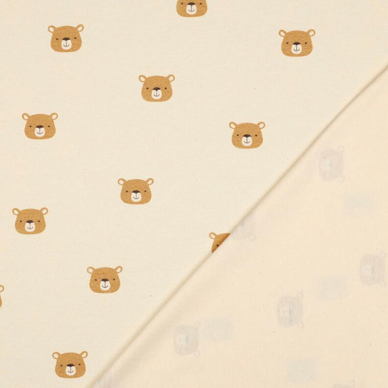 GOTS Baumwolljersey Bären | Poppy Fabrics – wollweiss/hellbraun, image number 4