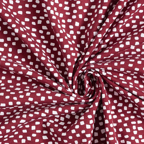 GOTS Baumwolljersey unregelmäßige Kästchen | by Poppy – beere | Reststück 100cm