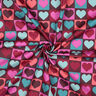 Baumwollpopeline Karo-Herzen | Poppy Fabrics – burgunder,  thumbnail number 3