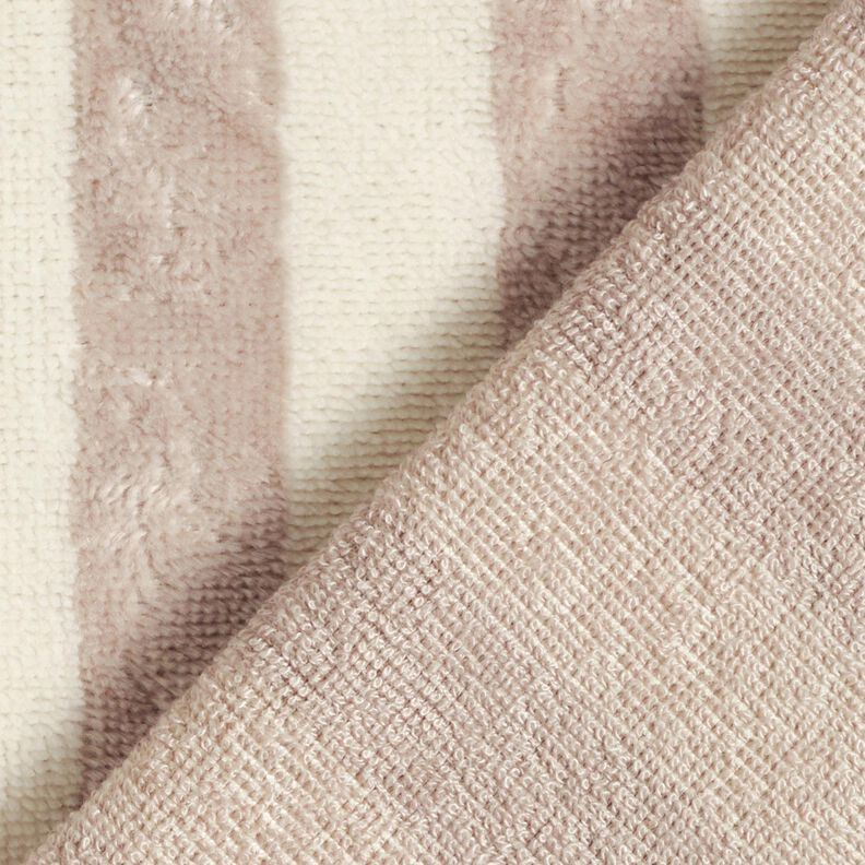 Frotteestoff Bambus Blockstreifen – mandel/helltaupe,  image number 5